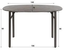 Amsterdam Onyx baaripöytä 140cm