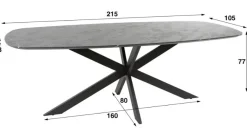 Amsterdam Onyx Cross ruokapöytä 215cm