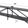 Amsterdam Piega TV-taso 220cm, tummanharmaa