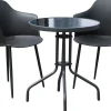 Bistro pyöreä parvekepöytä 60 cm lasikannella