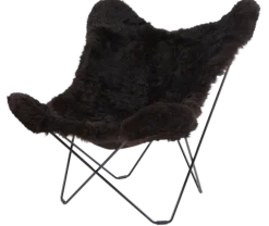 Cuero Lepakkotuoli Iceland Mariposa, Black Shorn