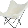 Cuero Lepakkotuoli Iceland Mariposa, White Shorn