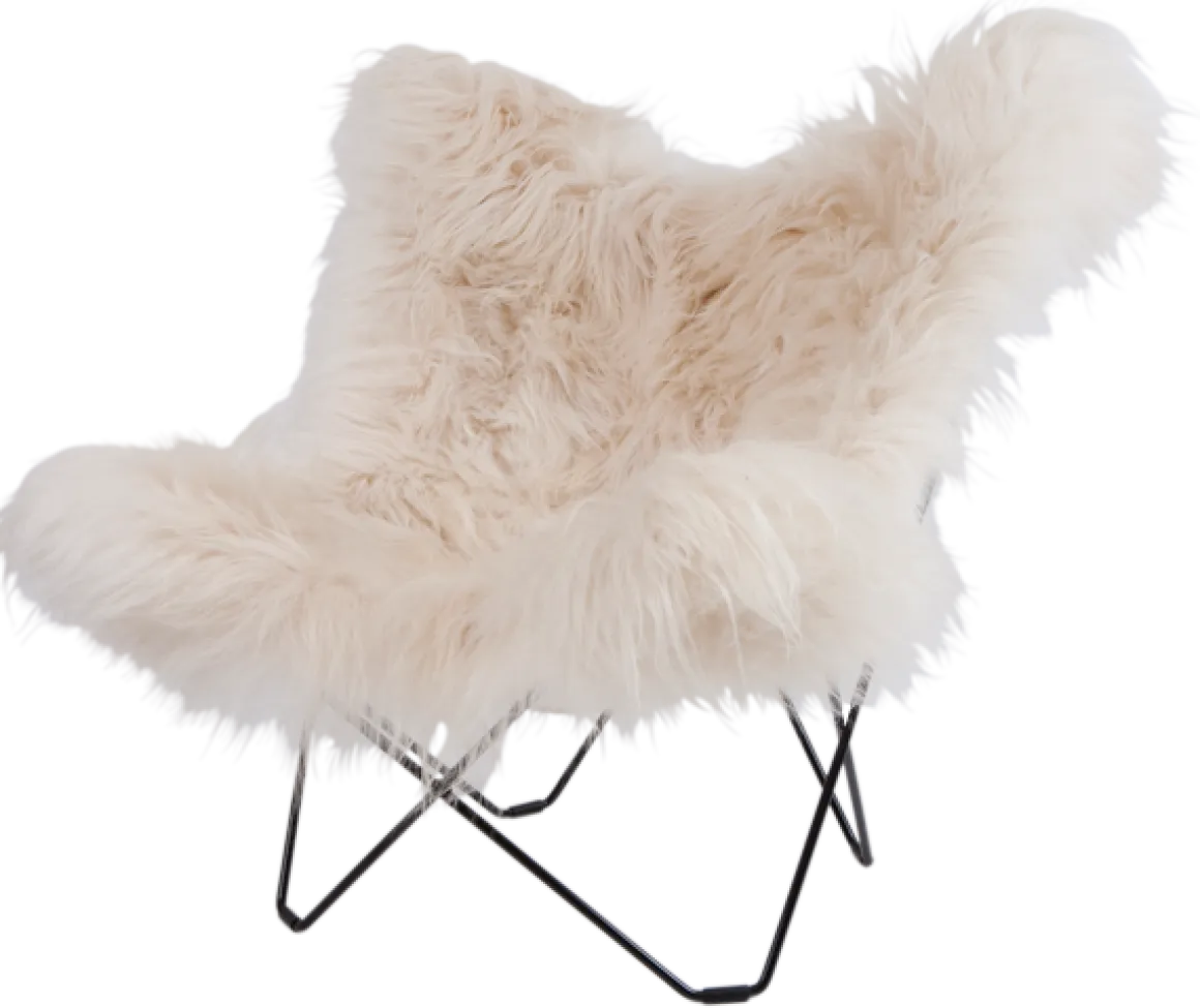 Cuero Lepakkotuoli Iceland Mariposa, White Wild