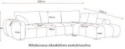 Dumbo Limited avokulmasohva 300x209 cm, oranssi