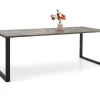 Edna ruokapöytä 140 x 90 cm harmaa, mustat metallijalat