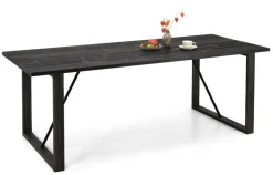 Edna ruokapöytä 220x90cm musta, puujalat