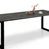 Edna ruokapöytä 140 x 90 cm musta, valkoiset tai mustat metallijalat