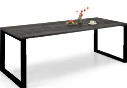 Edna ruokapöytä 180 x 90 cm musta, valkoiset tai mustat metallijalat