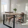 Edna ruokapöytä 140 x 90 cm ruskea, mustat metallijalat