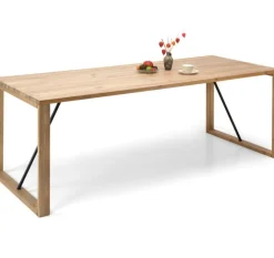 Edna ruokapöytä 220 x 90 cm ruskea, puujalat