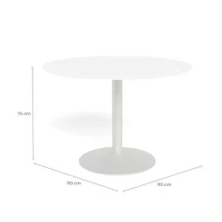 Eira pyöreä ruokapöytä 110cm, valkoinen