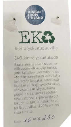 Eko puuvillamatto musta-valkoinen 160x230cm