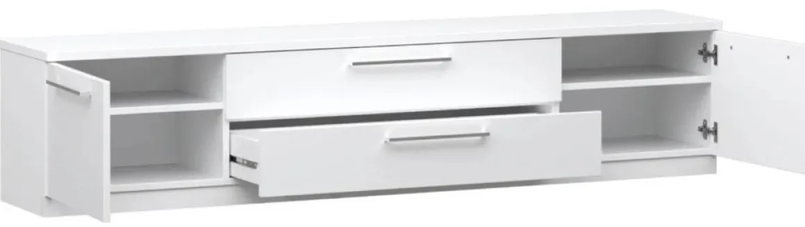 Havi TV-taso 180cm 2-ovella ja lasilaatikoilla, eri värejä