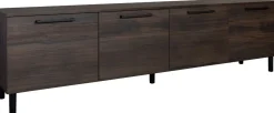Hiipakka Solo TV-taso 220 cm ovilla, tummanruskea tammi