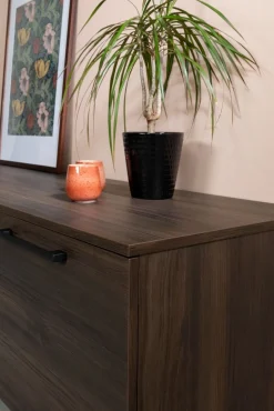 Hiipakka Solo TV-taso 220 cm ovilla, tummanruskea tammi