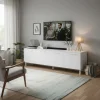 Hiipakka Solo TV-taso 220 cm ovilla, valkoinen