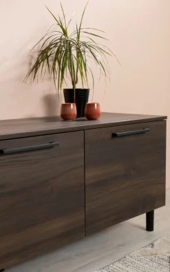 Hiipakka Solo TV-taso ovilla 166cm, tummanruskea tammi