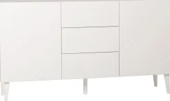 Hiipakka Vilja senkki 150cm valkoinen, 2ovea ja 3 laatikkoa