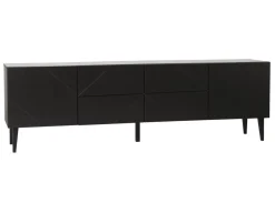 Hiipakka Vilja tv-taso 200cm laatikoilla ja ovilla, musta