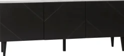 Hiipakka Vilja tv-taso 150cm ovilla, musta