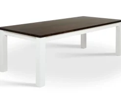 Kanerva ruokapöytä 220x100, pähkinä-valkoinen