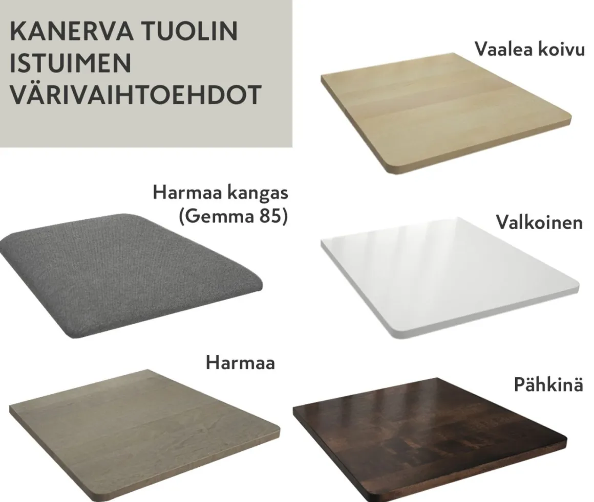 Kanerva ruokaryhmä kuudelle, musta/koivu