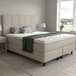 Komia 180x200 cm jenkkisänky + sängynpääty, taupe