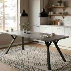 Lana lankkupöytä puujaloilla, eri kokoja ja värejä