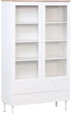 Lehto vitriini 101cm, valkoinen/tammi