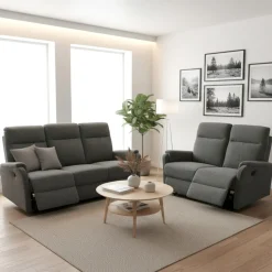 Liverpool 3+2 sohvakalusto tummanharmaa sähkömekanismit