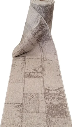 Patchwork käytävämatto 80 cm pellava