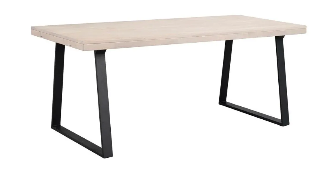 Rowico Brooklyn pöytä 95x170cm u-jalalla, valkopesty tammi/musta