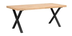 Rowico Brooklyn pöytä 95x170cm x-jalalla, tammi/musta