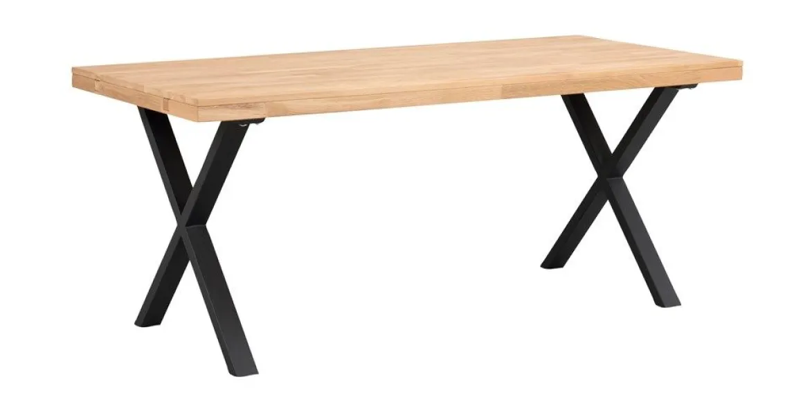 Rowico Brooklyn pöytä 95x170cm x-jalalla, tammi/musta