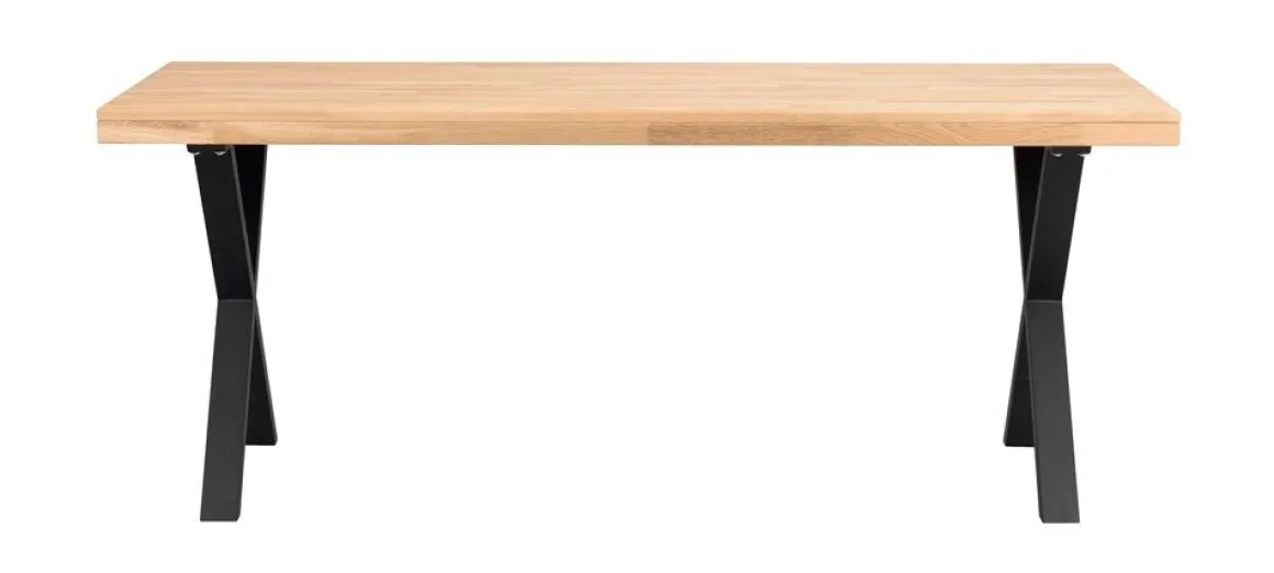 Rowico Brooklyn pöytä 95x170cm x-jalalla, tammi/musta
