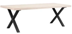 Rowico Brooklyn ruokapöytä 220x95cm, valk/musta X-jalat