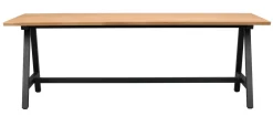 Rowico Carradale ruokapöytä 220cm A-jalalla, tammi/musta