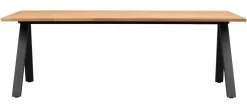 Rowico Carradale ruokapöytä 220cm V-jaloilla, tammi/musta