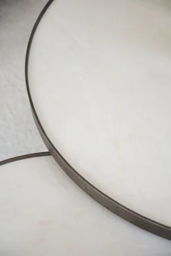 Rowico Marsden sohvapöytä 90cm, beige / ruskea tammi