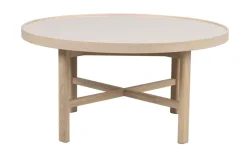 Rowico Marsden sohvapöytä 90cm, beige / valkopesty tammi