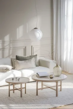 Rowico Marsden sohvapöytä 60cm, beige / valkopesty tammi
