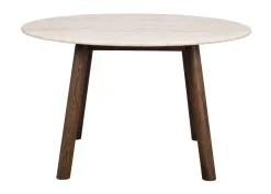 Rowico Taransay ruokapöyta Ø125cm, beige/ruskea