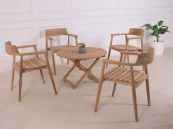 Samosir pöytä + 4 Timor tuolia, tiikkiä