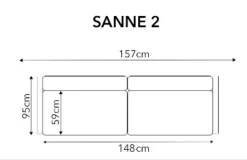 Sanne sohva 2-ist., eri värejä