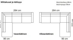 Unico Lakeus avokulmasohva, valkoinen aito nahka