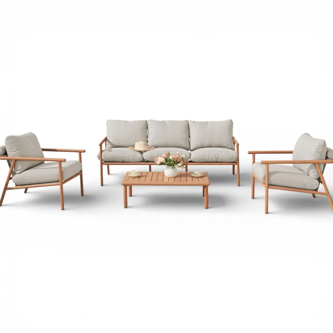 Vanamo terassin sohvasetti 3+1+1 beige