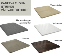Vilja-Kanerva ruokaryhmä jatkopöydällä, koivu-valkoinen