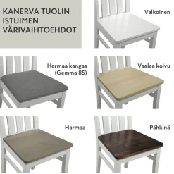 Vilja-Kanerva ruokaryhmä neljälle, pähkinä-valkoinen